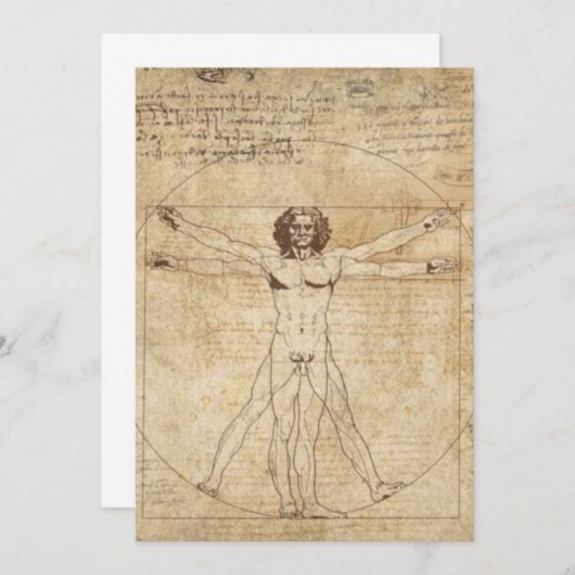 Leonardo Da Vinci Het Man van Vitruvian Kaart (Voorkant / Achterkant)