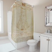 Leonardo Da Vinci, het Vitruviaanse Man, Renaissan Douchegordijn (In situ)
