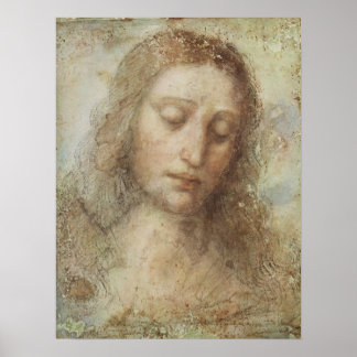Leonardo da Vinci Hoofd Christus Poster