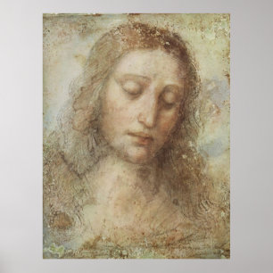 Leonardo da Vinci Hoofd Christus Poster