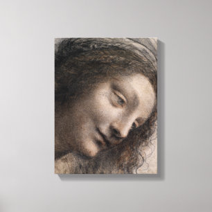 Leonardo da Vinci Hoofd van de Maagd Canvas Afdruk