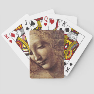 Leonardo da Vinci - hoofd van een jonge vrouw Pokerkaarten