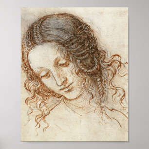 Leonardo da Vinci - Hoofd van Leda Poster