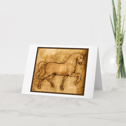 Leonardo Da Vinci Horse Art Kaart (Voorkant)