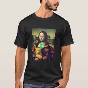 Leonardo da Vinci is Mona Lisa met een kat grappig T-shirt