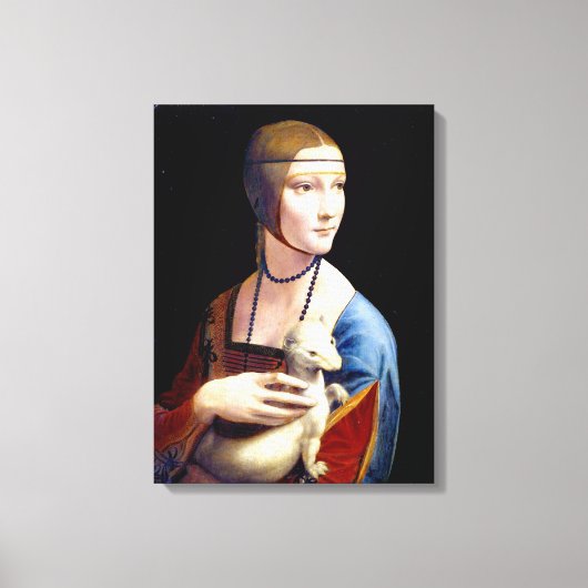 Leonardo da Vinci Lady met een Ermine Canvas Afdruk (Voorkant)