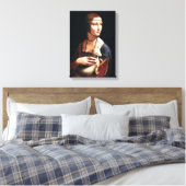 Leonardo Da Vinci Lady met een Ermine Canvas Wrap Afdruk (Insitu (Slaapkamer))