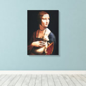Leonardo Da Vinci Lady met een Ermine Canvas Wrap Afdruk (Insitu (Houten vloer))
