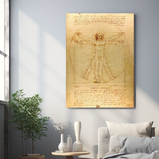 Leonardo da Vinci, Man van Vitruvius, gulden snede Foto Afdruk