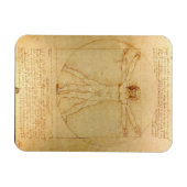 Leonardo da Vinci, Man van Vitruvius, gulden snede Magneet (Horizontaal)