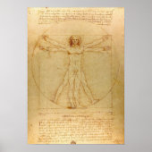 Leonardo da Vinci, Man van Vitruvius, gulden snede Poster (Voorkant)
