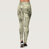 Leonardo da Vinci Menselijke Anatomie Larynxbeen Leggings (Achterkant)