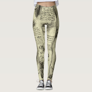 Leonardo da Vinci Menselijke Anatomie Larynxbeen Leggings