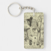 Leonardo da Vinci Menselijke Anatomie Larynxbeen Sleutelhanger (Voorkant)