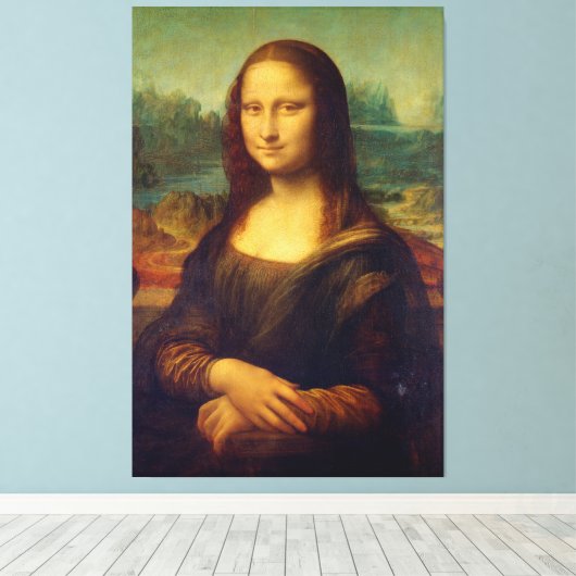 Leonardo da Vinci – Mona Lisa Canvas Afdruk (Insitu (Houten vloer))