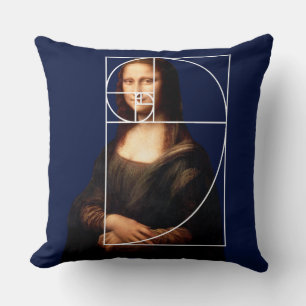 Leonardo da Vinci Mona Lisa Fibonacci-reeks Kussen