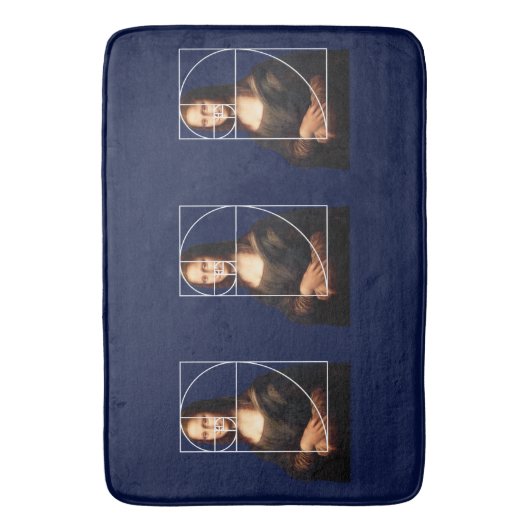 Leonardo da Vinci Mona Lisa Fibonacci sequentie Badmat (Voorkant Verticaal)