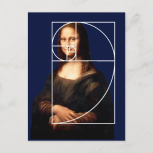 Leonardo da Vinci Mona Lisa Fibonacci sequentie Briefkaart