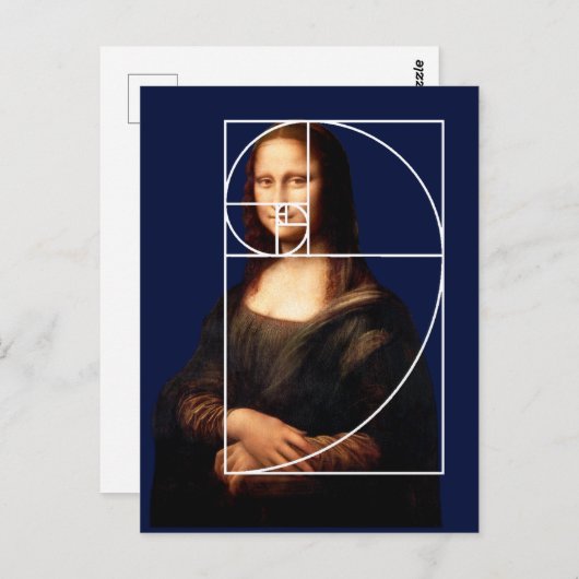 Leonardo da Vinci Mona Lisa Fibonacci sequentie Briefkaart (Voorkant / Achterkant)