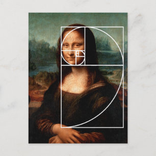 Leonardo da Vinci Mona Lisa Fibonacci sequentie Briefkaart