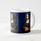 Leonardo da Vinci Mona Lisa Fibonacci sequentie Extra Grote Beker (Voorkant rechts)