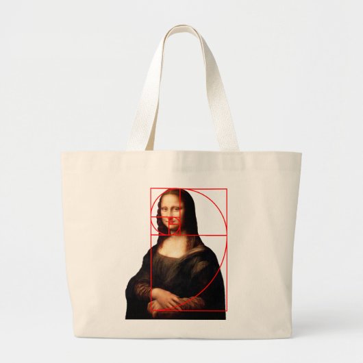 Leonardo da Vinci Mona Lisa Fibonacci sequentie Grote Tote Bag (Voorkant)