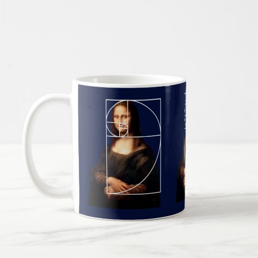 Leonardo da Vinci Mona Lisa Fibonacci sequentie Koffiemok (Links)