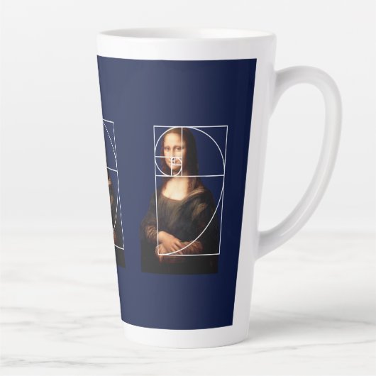 Leonardo da Vinci Mona Lisa Fibonacci sequentie Latte Mok (Rechts)