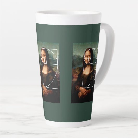Leonardo da Vinci Mona Lisa Fibonacci sequentie Latte Mok (Rechterhoek)