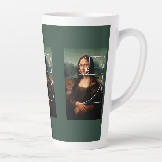 Leonardo da Vinci Mona Lisa Fibonacci sequentie Latte Mok (Rechts)