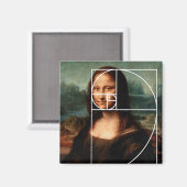 Leonardo da Vinci Mona Lisa Fibonacci sequentie Magneet (Voorkant / Achterkant)
