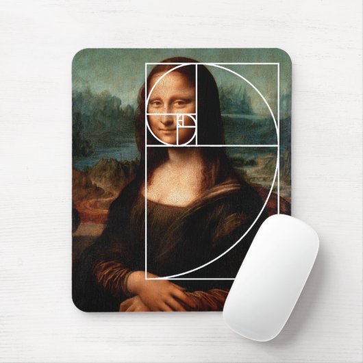 Leonardo da Vinci Mona Lisa Fibonacci sequentie Muismat (Met muis)
