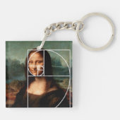Leonardo da Vinci Mona Lisa Fibonacci sequentie Sleutelhanger (Achterkant)