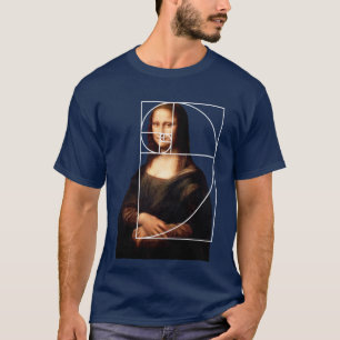 Leonardo da Vinci Mona Lisa Fibonacci sequentie T-shirt