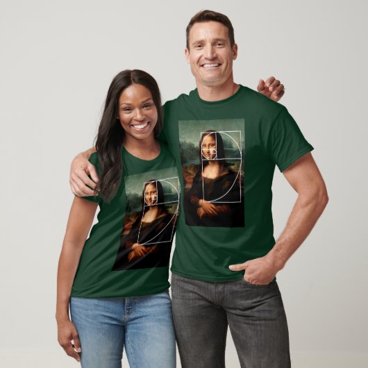 Leonardo da Vinci Mona Lisa Fibonacci sequentie T-shirt (Unisex)