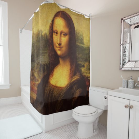 Leonardo Da Vinci Mona Lisa Fine Art Painting Douchegordijn (In situ)