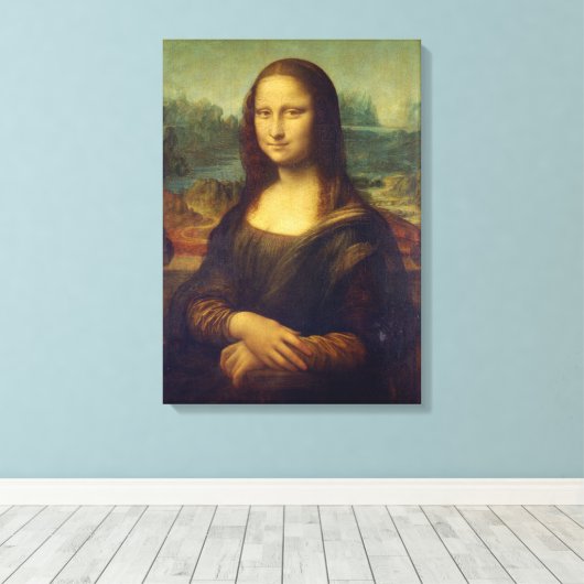 Leonardo da Vinci, Mona Lisa, La Gioconda Canvas Afdruk (Insitu (Houten vloer))