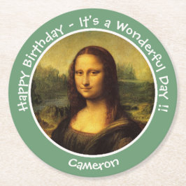 Leonardo da Vinci Mona Lisa Party Collectie Ronde Kartonnen Onderzetter