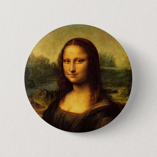 Leonardo Da Vinci - Mona Lisa Ronde Button 5,7 Cm (Voorkant)