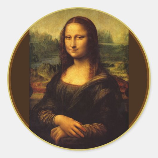 Leonardo da Vinci Mona Lisa Ronde Sticker (Voorkant)