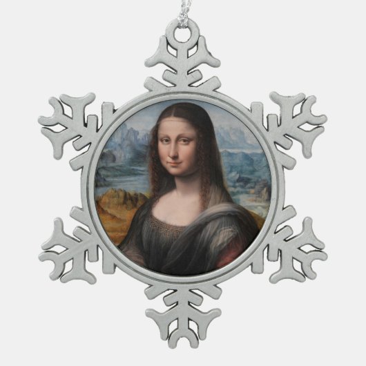 Leonardo da Vinci | Mona Lisa Tin Sneeuwvlok Ornament (Voorkant)
