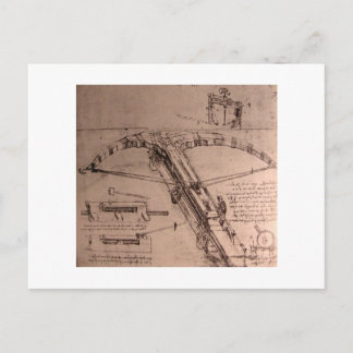 Leonardo da Vinci, ontwerp voor een enorme kruisbo Briefkaart