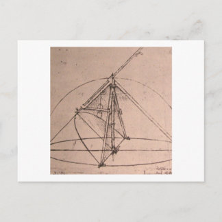 Leonardo da Vinci, ontwerp voor een parabool kompa Briefkaart