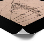 Leonardo da Vinci, ontwerp voor een parabool kompa Poster (Hoek)