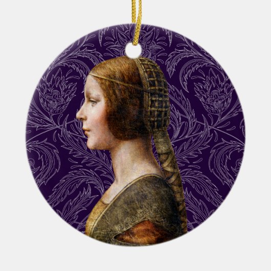 Leonardo da Vinci Portret La Bella Principessa Keramisch Ornament (Voorkant)