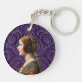 Leonardo da Vinci Portret La Bella Principessa Sleutelhanger (Achterkant)