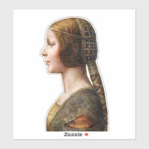 Leonardo da Vinci Portret La Bella Principessa Sticker