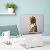 Leonardo da Vinci Portret La Bella Principessa Sticker (Laptop op bureau)