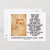 Leonardo da Vinci Relaxation Work Assessment Power Briefkaart (Voorkant / Achterkant)