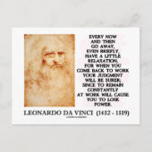 Leonardo da Vinci Relaxation Work Assessment Power Briefkaart (Voorkant)